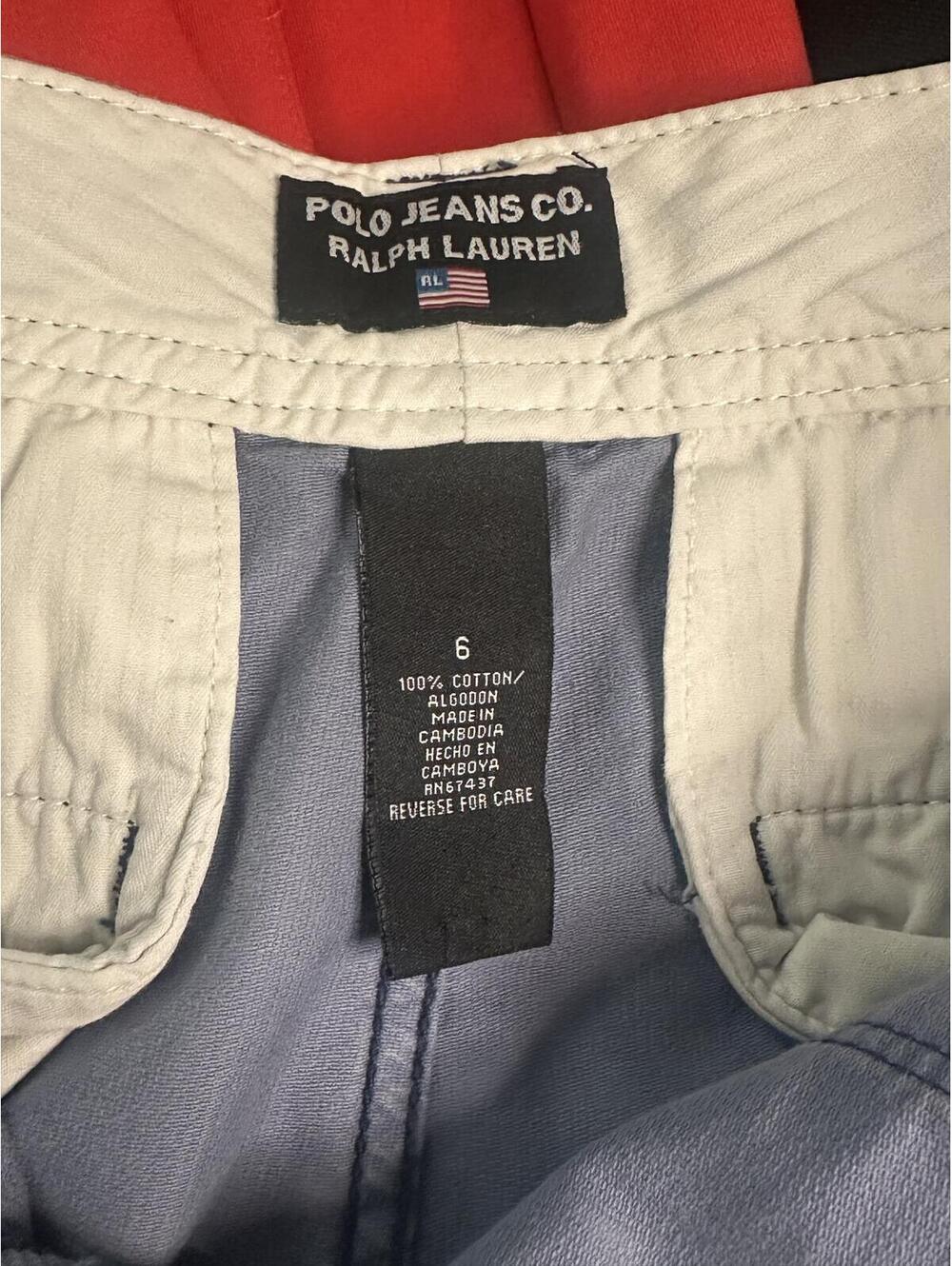 Vintage Polo Jeans Co Ralph Lauren blue chino shorts Size 6 classic preppy - Picture 8 of 8